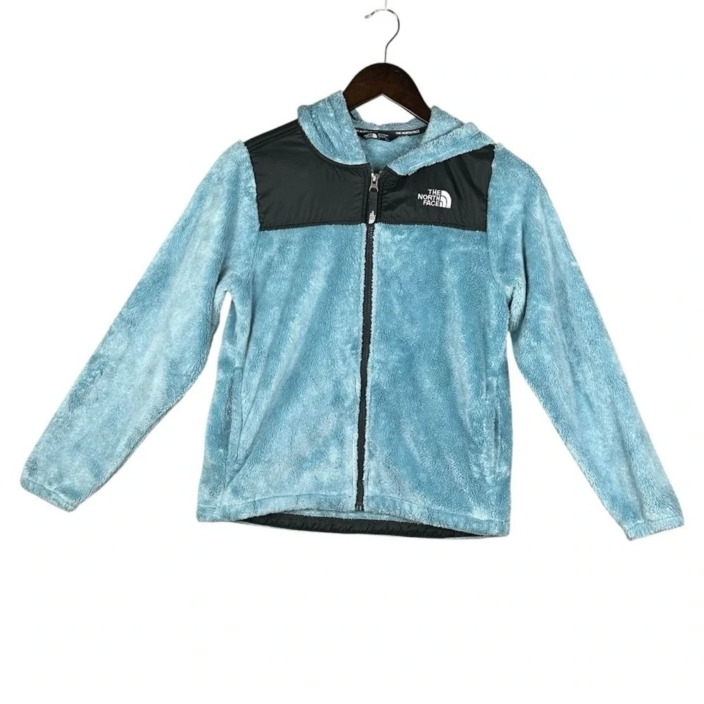 The North Face Girls Blue Oso Full Zip Hooded Fleece Jacket Size Large (14/16)